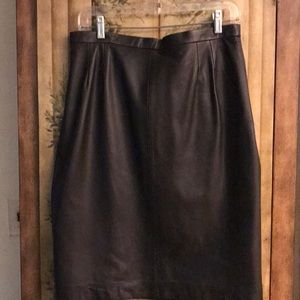 Emanuel Ungaro Black Leather Skirt Never Worn